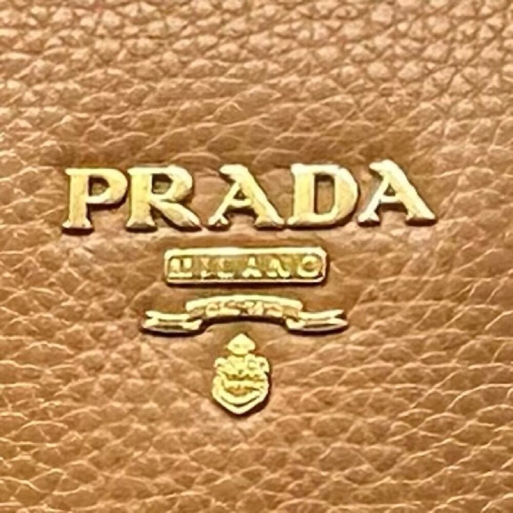 Prada Vitello Phenix Bag Brown Pebbled Leather Certificate of Authenticity - Picture 4 of 15